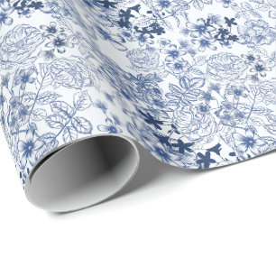 Papel De Regalo Boda con Patrón Toile-De-Jouy
