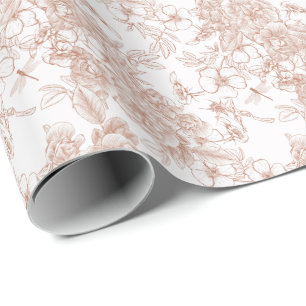 Papel De Regalo Boda con patrón Toile-De-Jouy