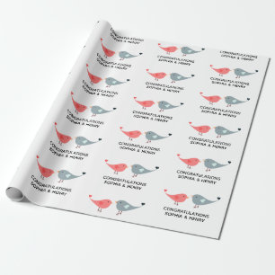 Papel De Regalo Boda Cute Love Bird Briom Groom Names