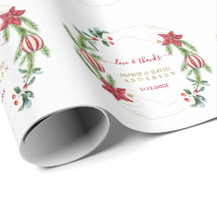 Papel De Regalo Boda de bolas de Navidades de piñón de vacaciones