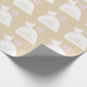 Papel De Regalo Boda de color rosa "ducha de novia" beige