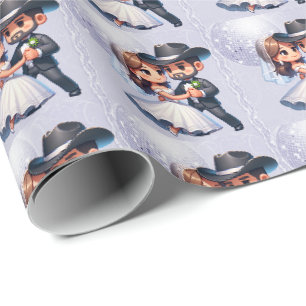 Papel De Regalo Boda de Cowboy Cowgirl occidental