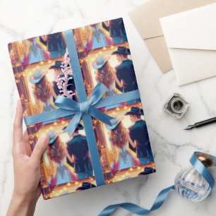 Papel De Regalo Boda de Cowboy Cowgirl occidental