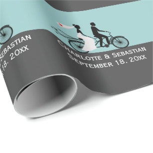 Papel De Regalo Boda De Cute Tandem Bike Bride Y Groom