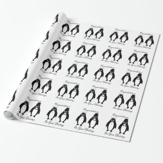 Papel De Regalo Boda de diseño de pingüinos