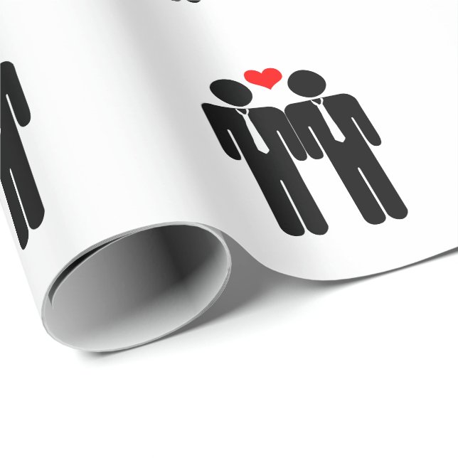 Papel De Regalo Boda De Dos Grooms En Ties (Esquina del rollo)