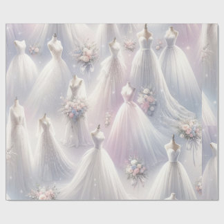 Papel De Regalo Boda de ducha de novia Vestido Pastel Purpurina Lu