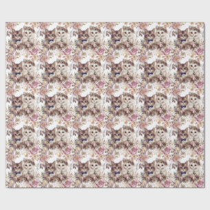 Papel De Regalo Boda de gato con novia y novio