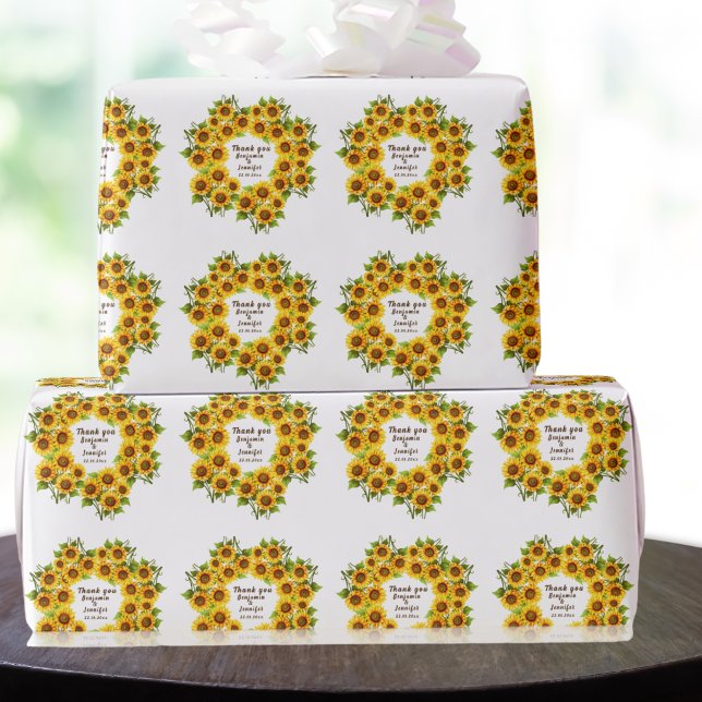 Papel De Regalo Boda de girasol morden rústico personalizado (Subido por el creador)