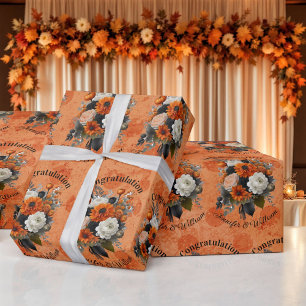 Papel De Regalo Boda de Halloween Personaliza los nombres de las M