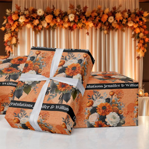 Papel De Regalo Boda de Halloween Personaliza los nombres de las M