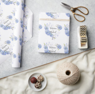 Papel De Regalo Boda de hidrangea floral personalizada