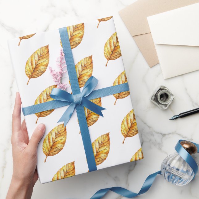 Papel De Regalo Boda de Hojas de Oro (Regalar)