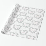 Papel De Regalo Boda de iniciales rosas blancas plateadas monogram<br><div class="desc">Efecto plateado de arte cardíaco con un monograma inicial rosado sobre un papel de envolver de regalo blanco. Diseño de la corona que cubre a sus parejas en monograma. Hay otros colores y elementos coincidentes disponibles. © Gráficos decorativos originales del corazón y diseño de Sarah Trett para www.mylittleeden.com en Zazzle....</div>