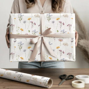 Papel De Regalo Boda de jardín de flores silvestres de primavera c