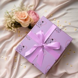 Papel De Regalo Boda de la pareja del corazón del amor