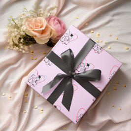 Papel De Regalo Boda de la pareja del corazón del amor