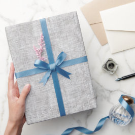 Papel De Regalo Boda de Lino Falso Gris