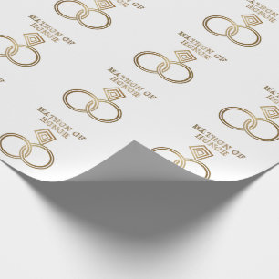 Papel De Regalo Boda De Los Anillos De Oro Romántico