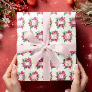 Papel De Regalo Boda de Navidades de Poinsettia Roja
