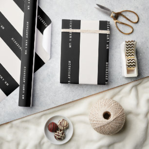Papel De Regalo Boda de nombres personalizados de bandas de adormi