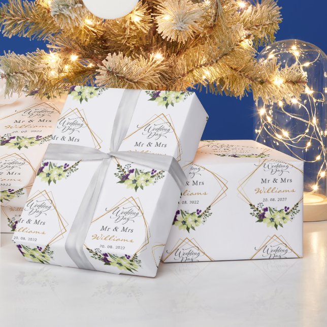 Papel De Regalo Boda de novia y Groom personalizado (Vacaciones)