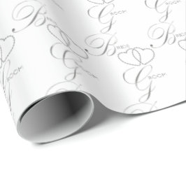 Papel De Regalo Boda de plata manuscrita del corazón de novia y