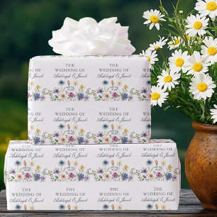 Papel De Regalo Boda de primavera con flores silvestres elegantes