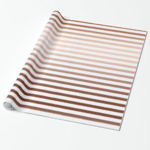 Papel De Regalo Boda de rayas ombre de bronce dorado