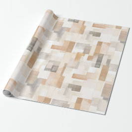 Papel De Regalo Boda de Rectángulos de Cream Beach