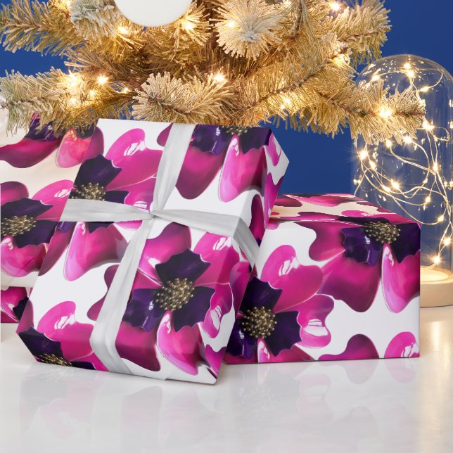 Papel De Regalo Boda de verano de flores de orquídea púrpura tropi (Vacaciones)