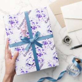 Papel De Regalo Boda de violetas elegantes