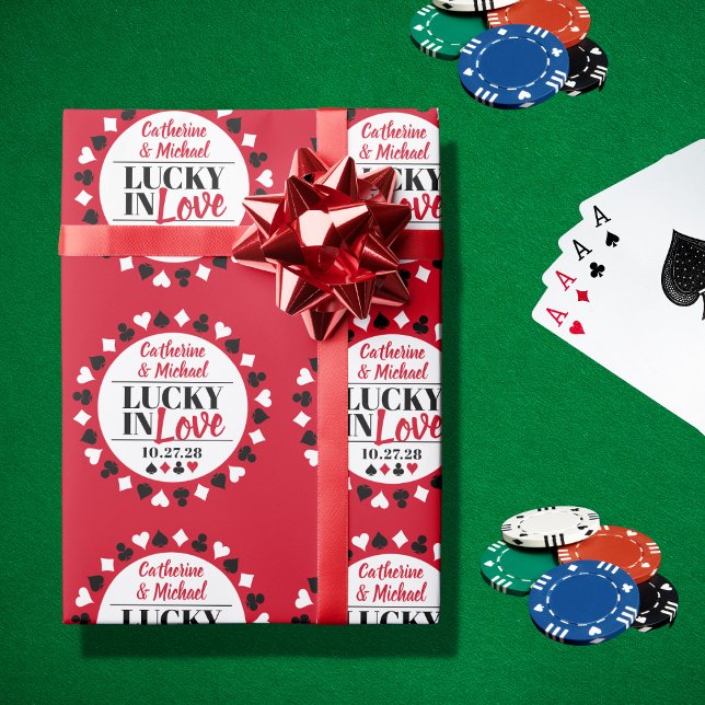 Papel De Regalo Boda del Casino Las Vegas Lucky In Love Red (Subido por el creador)