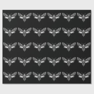 Papel De Regalo Boda del cráneo de polilla gótica - Elegante oscur
