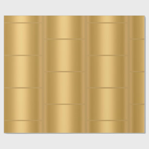 PAPEL DE REGALO BODA DEL CUMPLEAÑOS ELEGANTE METÁLICO DE ORO