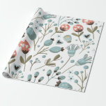 Papel De Regalo Boda del patrón de primavera azul floral<br><div class="desc">Añada un toque de primavera a su regalo de regalo con nuestro Papel de envolvimiento de primavera azul. Los hermosos diseños florales y de codorniz le darán un toque elegante y festivo a cualquier regalo. Fabricado con materiales de alta calidad,  es la elección perfecta para cualquier ocasión.</div>