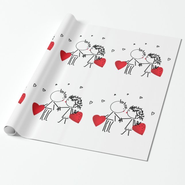 Papel De Regalo Boda, día Valenine, amor (Desenrollado)