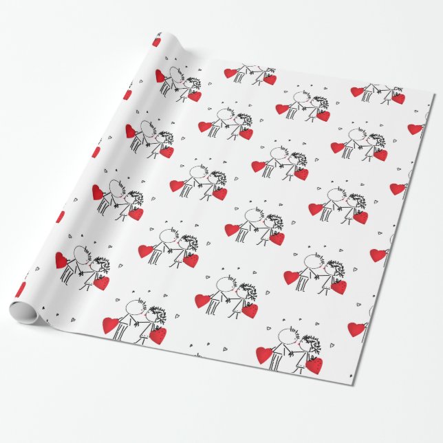 Papel De Regalo Boda, día Valenine, amor (Desenrollado)