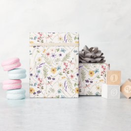Papel De Regalo Boda en el prado de flores silvestres caprichosas