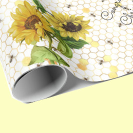 Papel De Regalo Boda Felicitaciones por el Girasol - Añadir nombre