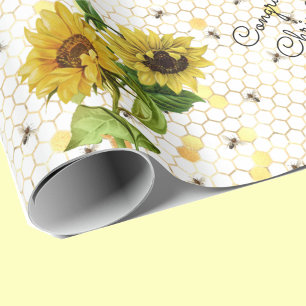 Papel De Regalo Boda Felicitaciones por el Girasol - Añadir nombre