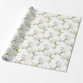 Papel De Regalo Boda floral blanca romántica