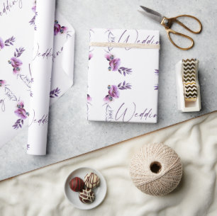 Papel De Regalo Boda Floral de Lavender