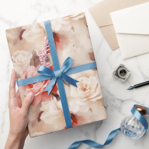 Papel De Regalo Boda floral de rosa crema rosa bonita