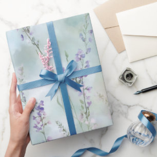 Papel De Regalo Boda floral morada bonita romántica