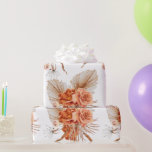 Papel De Regalo Boda floral rábano-Naranja bohemio<br><div class="desc">El elemento principal de este papel de envoltura de boho boda es un diseño floral naranja quemado tropical con pasto pampas,  conocido por sus plumas plumas pluviales que añaden brillo y elegancia. Este es un apropiado tema de boda bohemio del amor y la unidad.</div>