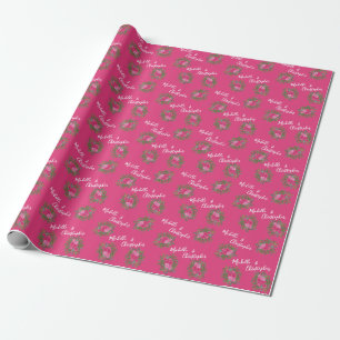 Papel De Regalo Boda floral rosa brillante