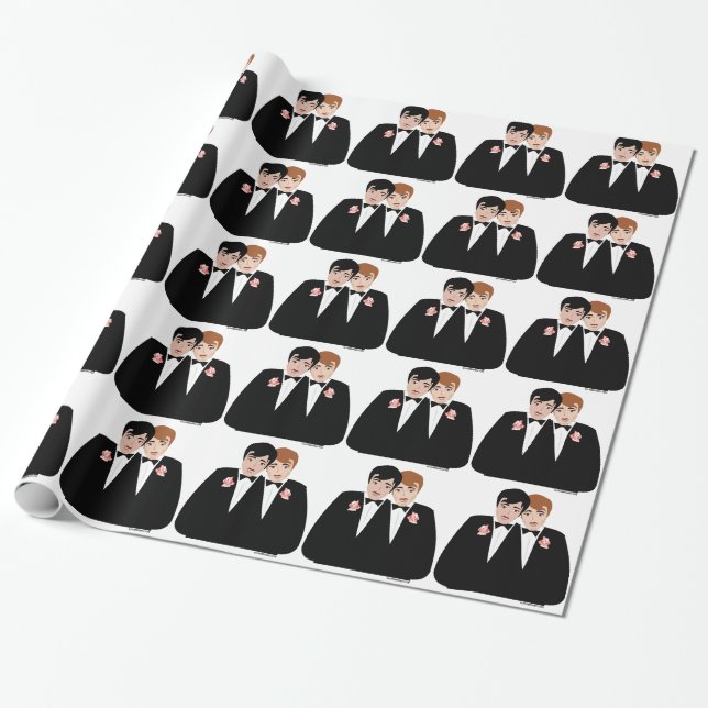 Papel De Regalo Boda Gay Grooms (Desenrollado)