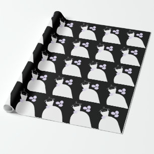 Papel De Regalo Boda Gown Purple black