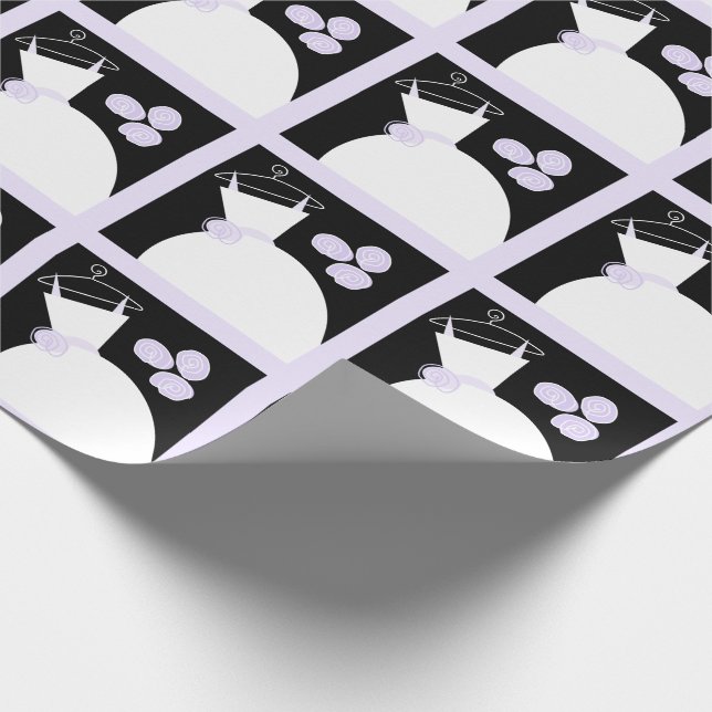 Papel De Regalo Boda Gown Purple black pastel (Esquina)
